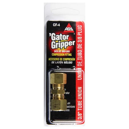 Ags Brass compression union, 3/8, 1/card CF-4